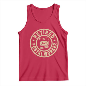 Retired Postal Worker Tank Top Mailman Postman Vintage Retirement Gifts TS10 Red Print Your Wear