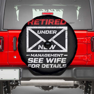 Mens Postal Worker Retirement Spare Tire Cover Retired Under New Management Funny Dad Humor TS10 Black Print Your Wear