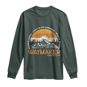 Vintage Christian Long Sleeve Shirt Isaiah 42:16 Waymaker Promise Keeper Miracle Worker TS10 Dark Forest Green Print Your Wear