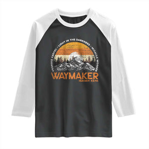 Vintage Christian Raglan Shirt Isaiah 42:16 Waymaker Promise Keeper Miracle Worker TS10 Black White Print Your Wear