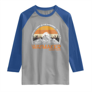 Vintage Christian Raglan Shirt Isaiah 42:16 Waymaker Promise Keeper Miracle Worker TS10 Sport Gray Royal Print Your Wear