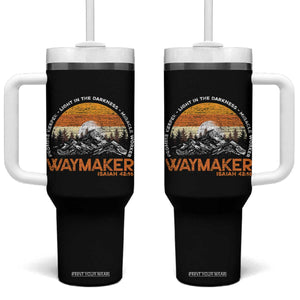 Vintage Christian Tumbler With Handle Isaiah 42:16 Waymaker Promise Keeper Miracle Worker TS10 One Size: 40 oz Black Print Your Wear