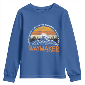 Vintage Christian Youth Sweatshirt Isaiah 42:16 Waymaker Promise Keeper Miracle Worker TS10 Royal Blue Print Your Wear