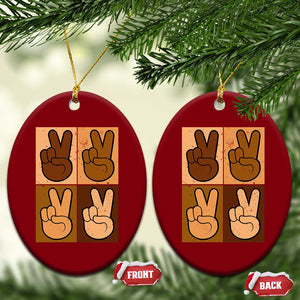 Peace Sign Equality for All Ceramic Ornament Peace Out V Fingers Hand Equal Rights TS10 Print Your Wear