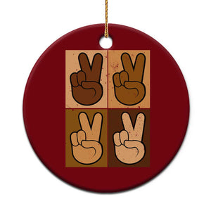 Peace Sign Equality for All Ceramic Ornament Peace Out V Fingers Hand Equal Rights TS10 1pc Red Print Your Wear