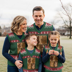 Peace Sign Equality for All V-Neck Knit Sweater Vest Peace Out V Fingers Hand Equal Rights TS10 Red Green Print Your Wear