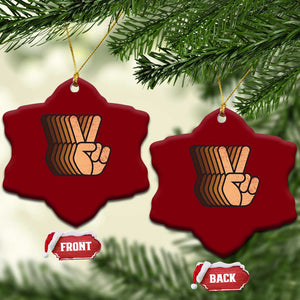 Retro Equality for All Ceramic Ornament Peace Sign V Fingers Skin Tone Hands Vintage TS10 Print Your Wear
