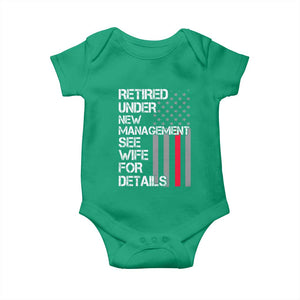 Retirement Gifts For Men Baby Onesie Retired Under New Management See Wife Retired Dad TS10 Irish Green Print Your Wear