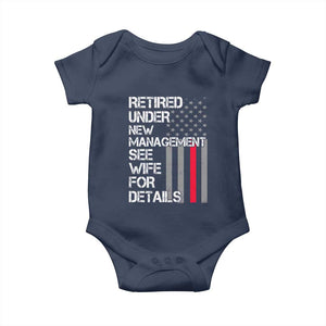 Retirement Gifts For Men Baby Onesie Retired Under New Management See Wife Retired Dad TS10 Navy Print Your Wear