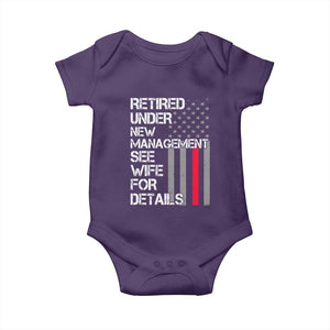 Retirement Gifts For Men Baby Onesie Retired Under New Management See Wife Retired Dad TS10 Purple Print Your Wear