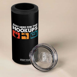 Camping RV 4 in 1 Can Cooler Tumbler Funny Just Here for The Hookups Caravan Motorhome TS10 Print Your Wear