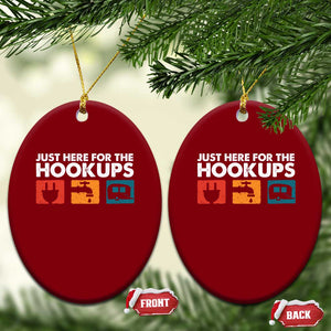 Camping RV Ceramic Ornament Funny Just Here for The Hookups Caravan Motorhome TS10 Print Your Wear