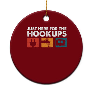 Camping RV Ceramic Ornament Funny Just Here for The Hookups Caravan Motorhome TS10 1pc Red Print Your Wear