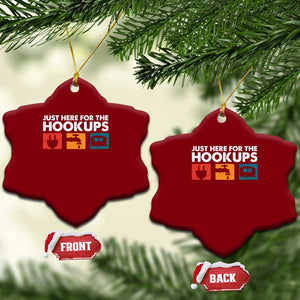 Camping RV Ceramic Ornament Funny Just Here for The Hookups Caravan Motorhome TS10 Print Your Wear