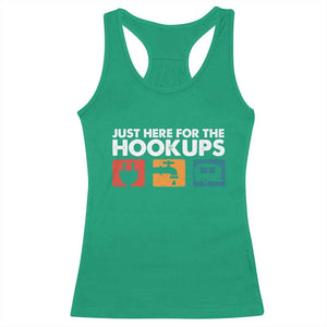 Camping RV Racerback Tank Top Funny Just Here for The Hookups Caravan Motorhome TS10 Irish Green Print Your Wear