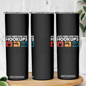 Camping RV Skinny Tumbler Funny Just Here for The Hookups Caravan Motorhome TS10 Print Your Wear