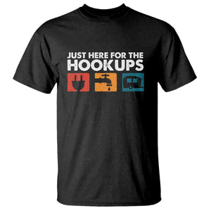 Camping RV T Shirt Funny Just Here for The Hookups Caravan Motorhome TS10 Black Print Your Wear