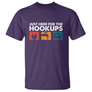 Camping RV T Shirt Funny Just Here for The Hookups Caravan Motorhome TS10 Purple Print Your Wear