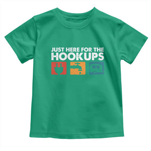 Camping RV Toddler T Shirt Funny Just Here for The Hookups Caravan Motorhome TS10 Irish Green Print Your Wear