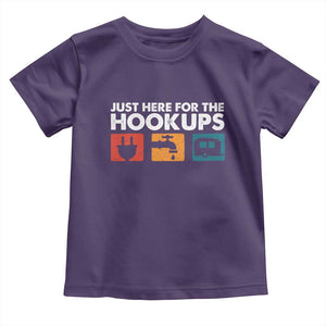 Camping RV Toddler T Shirt Funny Just Here for The Hookups Caravan Motorhome TS10 Purple Print Your Wear