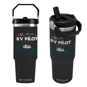 RV Pilot Camping Flip Straw Tumbler Retro Motorhome Travel Vacation Gift TS10 One Size: 30 oz Black Print Your Wear