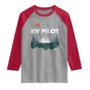 RV Pilot Camping Raglan Shirt Retro Motorhome Travel Vacation Gift TS10 Sport Gray Red Print Your Wear
