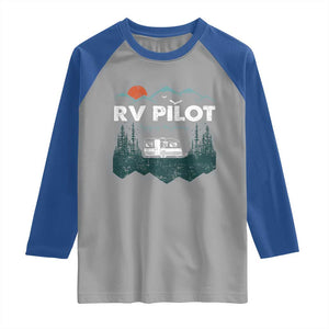 RV Pilot Camping Raglan Shirt Retro Motorhome Travel Vacation Gift TS10 Sport Gray Royal Print Your Wear