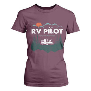 RV Pilot Camping T Shirt For Women Retro Motorhome Travel Vacation Gift TS10 Maroon Print Your Wear