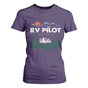 RV Pilot Camping T Shirt For Women Retro Motorhome Travel Vacation Gift TS10 Purple Print Your Wear