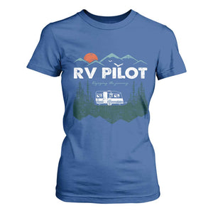RV Pilot Camping T Shirt For Women Retro Motorhome Travel Vacation Gift TS10 Royal Blue Print Your Wear