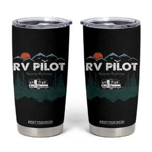 RV Pilot Camping Tumbler Cup Retro Motorhome Travel Vacation Gift TS10 Black Print Your Wear
