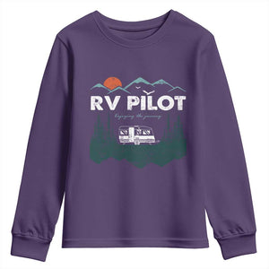 RV Pilot Camping Youth Sweatshirt Retro Motorhome Travel Vacation Gift TS10 Purple Print Your Wear