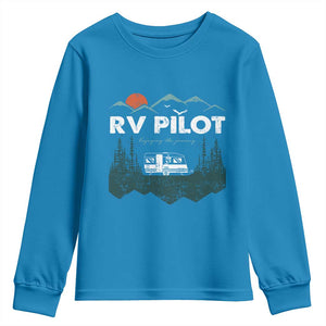 RV Pilot Camping Youth Sweatshirt Retro Motorhome Travel Vacation Gift TS10 Sapphire Print Your Wear