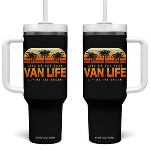 Van Life Tumbler With Handle Retro Camping RV Motorhome Travel Vacation Gift TS10 One Size: 40 oz Black Print Your Wear