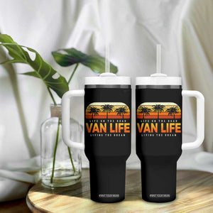 Van Life Tumbler With Handle Retro Camping RV Motorhome Travel Vacation Gift TS10 Print Your Wear