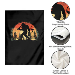Bigfoot Fishing Garden Flag Funny Retro Sasquatch Fisherman Dad TS10 Print Your Wear