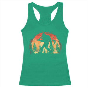 Bigfoot Fishing Racerback Tank Top Funny Retro Sasquatch Fisherman Dad TS10 Irish Green Print Your Wear
