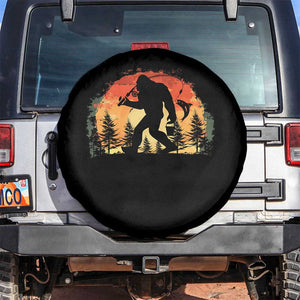 Bigfoot Fishing Spare Tire Cover Funny Retro Sasquatch Fisherman Dad TS10 No hole Black Print Your Wear