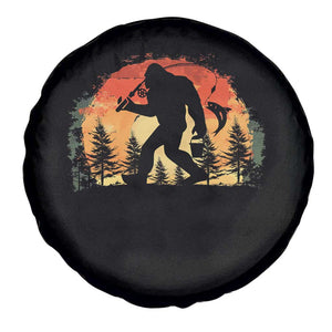 Bigfoot Fishing Spare Tire Cover Funny Retro Sasquatch Fisherman Dad TS10 Print Your Wear