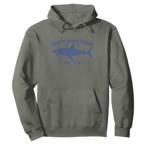 Retro Fisher Birthday Hoodie Vintage Quints Shark Fishing 1975 TS10 Military Green Print Your Wear