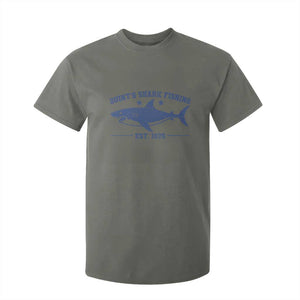 Retro Fisher Birthday T Shirt For Kid Vintage Quints Shark Fishing 1975 TS10 Military Green Print Your Wear