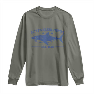 Retro Fisher Birthday Long Sleeve Shirt Vintage Quints Shark Fishing 1975 TS10 Military Green Print Your Wear