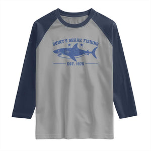 Retro Fisher Birthday Raglan Shirt Vintage Quints Shark Fishing 1975 TS10 Sport Gray Navy Print Your Wear
