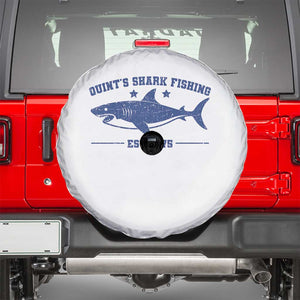 Retro Fisher Birthday Spare Tire Cover Vintage Quints Shark Fishing 1975 TS10 White Print Your Wear