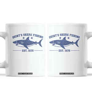 Retro Fisher Birthday Coffee Mug Vintage Quints Shark Fishing 1975 TS10 White Print Your Wear