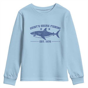 Retro Fisher Birthday Youth Sweatshirt Vintage Quints Shark Fishing 1975 TS10 Light Blue Print Your Wear