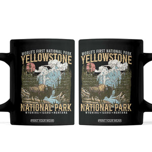 Vintage Yellowstone National Park Coffee Mug Retro Nature Wildlife Outdoor Hiking Camping Forest TS10 Black Print Your Wear
