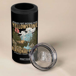 Vintage Yellowstone National Park 4 in 1 Can Cooler Tumbler Retro Nature Wildlife Outdoor Hiking Camping Forest TS10 Print Your Wear