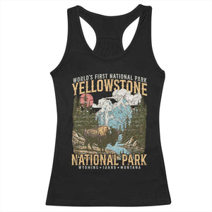 Vintage Yellowstone National Park Racerback Tank Top Retro Nature Wildlife Outdoor Hiking Camping Forest TS10 Black Print Your Wear