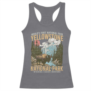 Vintage Yellowstone National Park Racerback Tank Top Retro Nature Wildlife Outdoor Hiking Camping Forest TS10 Charcoal Print Your Wear